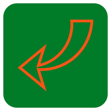 Düz kare vektör simgesi geri al