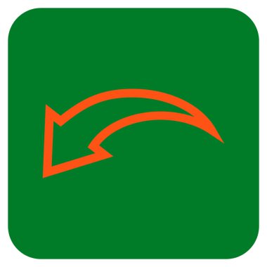 Düz kare vektör simgesi geri al