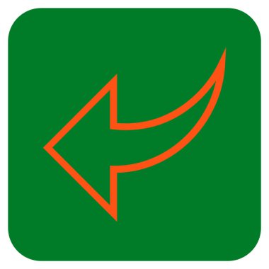 Düz kare vektör simgesi geri al