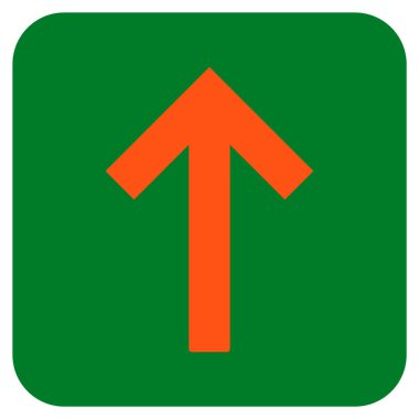 Yukarı ok düz kare vektör simgesi