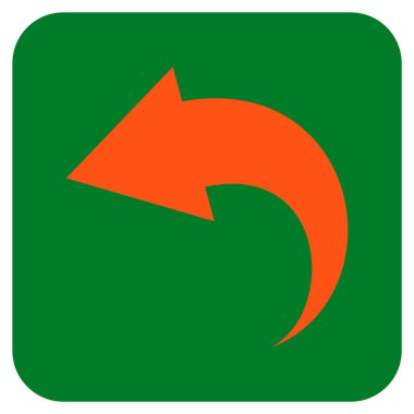 Düz kare vektör simgesi geri al