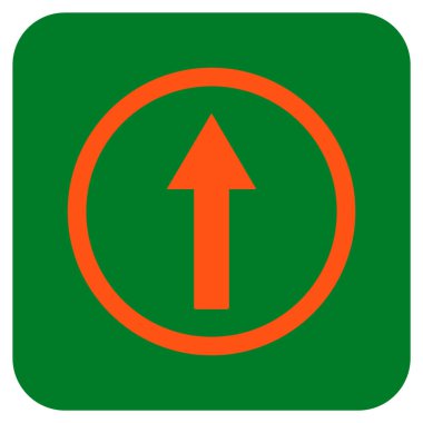 Yukarı yönlü ok düz kare vektör simgesi