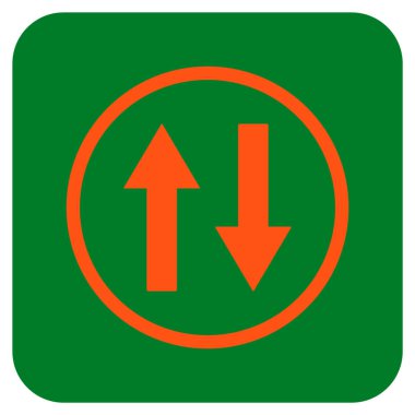 Dikey Çevir oklar düz kare vektör simgesi