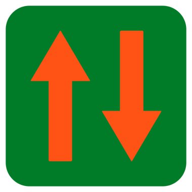 Dikey Çevir oklar düz kare vektör simgesi