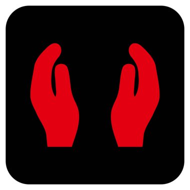 Alkış eller düz kare vektör simgesi