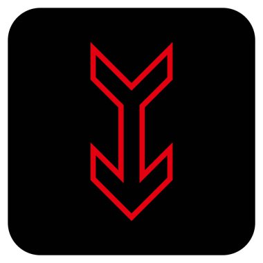 Düz aşağı ok vektör simgesi kare