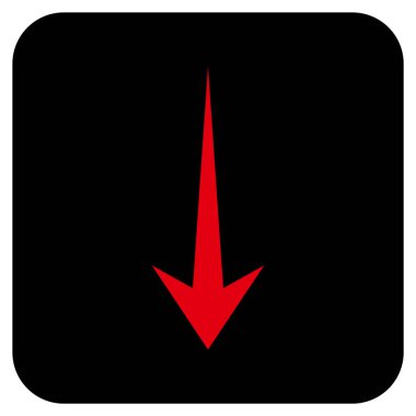 Düz aşağı ok vektör simgesi kare