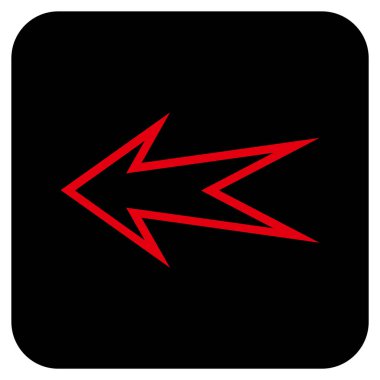 Düz sol ok vektör simgesi kare