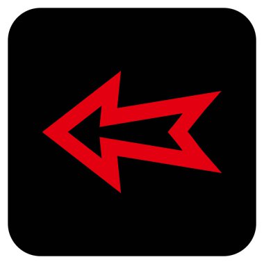 Düz sol ok vektör simgesi kare