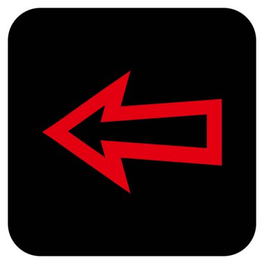 Düz sol ok vektör simgesi kare