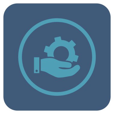 Hizmet düz kare vektör simgesi