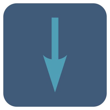 Düz kare vektör simgesi aşağı ok keskin