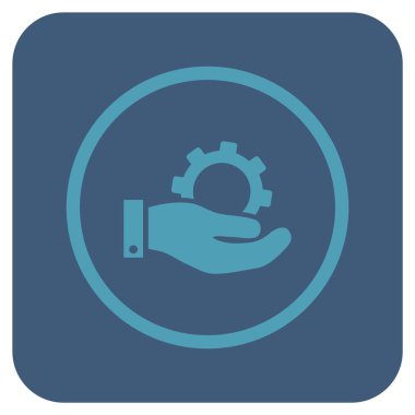 Hizmet düz kare vektör simgesi