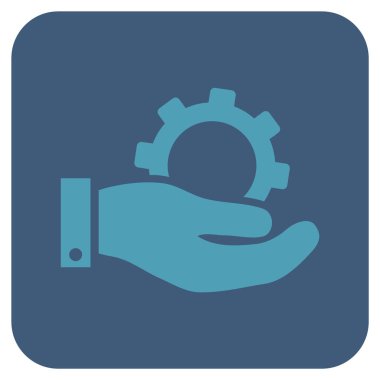 Hizmet düz kare vektör simgesi