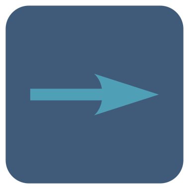 Keskin ok sağ düz vektör simgesi kare