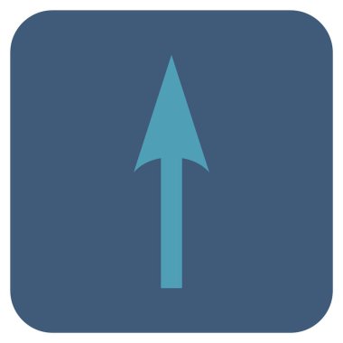 Düz kare vektör simge yukarı ok keskin