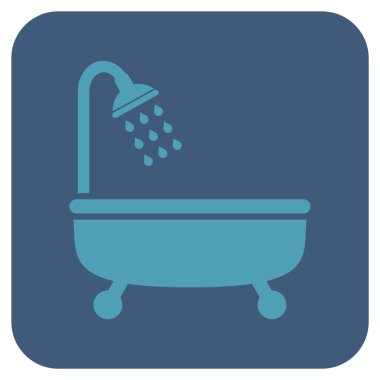 Duş banyo düz kare vektör simgesi