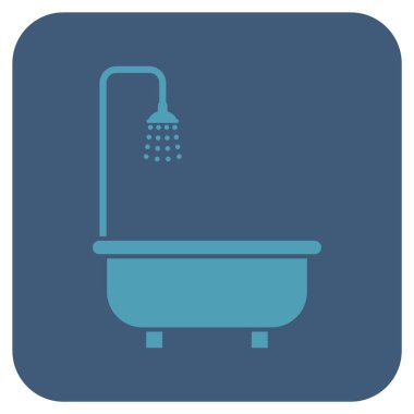 Duş banyo düz kare vektör simgesi