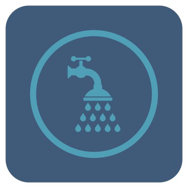 Duş musluk düz kare vektör simgesi