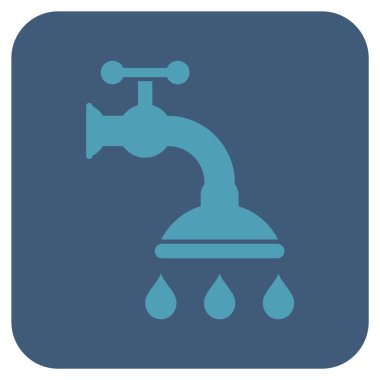 Duş musluk düz kare vektör simgesi