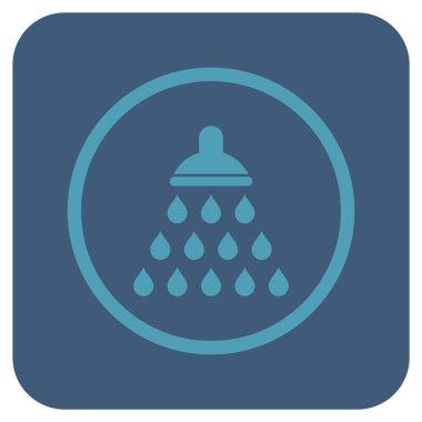 Duş düz kare vektör simgesi