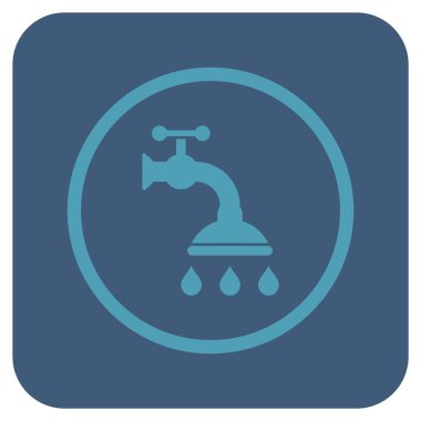 Duş musluk düz kare vektör simgesi