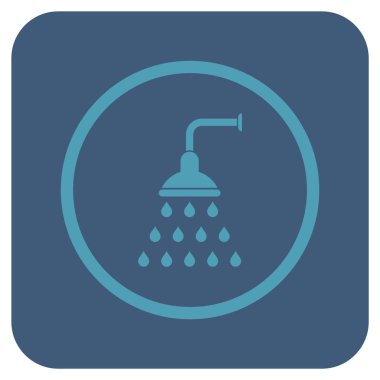 Duş düz kare vektör simgesi