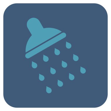 Duş düz kare vektör simgesi