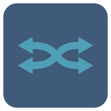 Shuffle okları yatay düz kare vektör simgesi