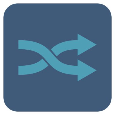 Shuffle oklar sağ düz vektör simgesi kare