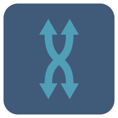 Shuffle okları dikey düz kare vektör simgesi