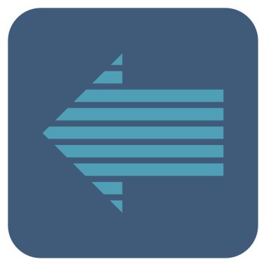 Düz sol şerit ok vektör simgesi kare