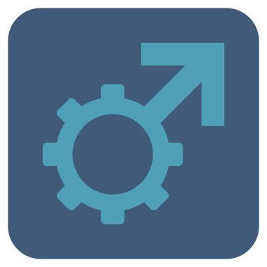 Teknolojik Potence düz kare vektör simgesi