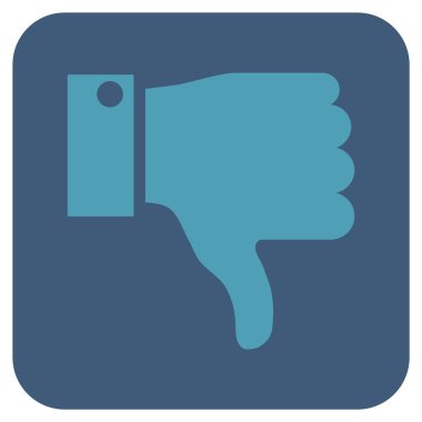 Başparmak aşağı düz vektör simgesi kare