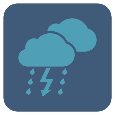 Fırtına bulutları düz kare vektör simgesi