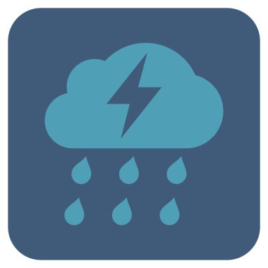 Fırtına düz kare vektör simgesi