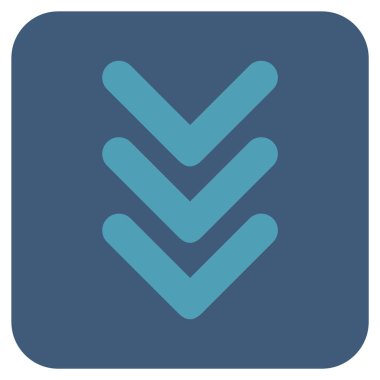 Vektör simge düz aşağı çift ok ucu kare