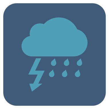 Fırtına düz kare vektör simgesi