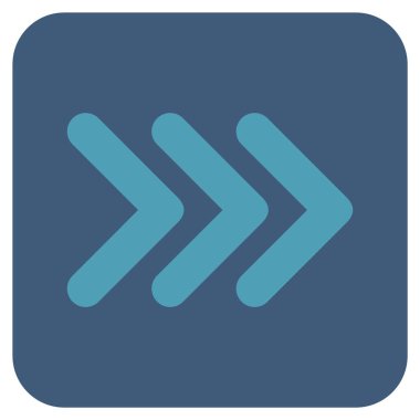 Sağa üçlü ok ucu düz vektör simgesi kare