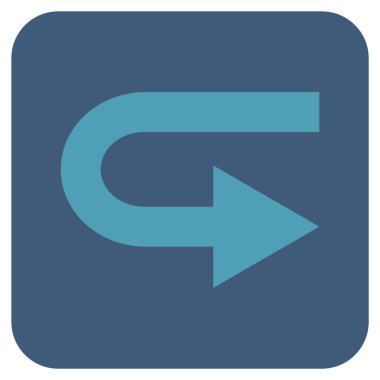 Vektör simge düz kare sağa dönün