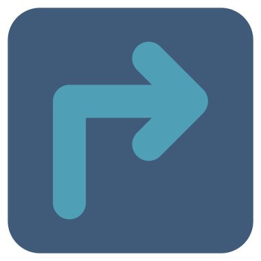 Vektör simge düz kare sağa dönün