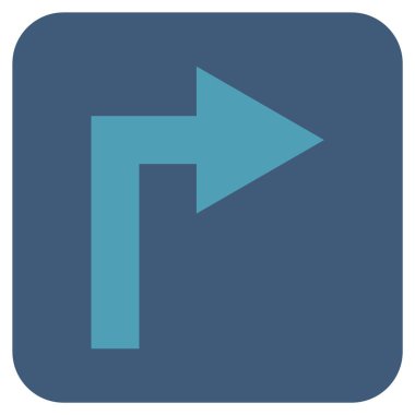 Vektör simge düz kare sağa dönün