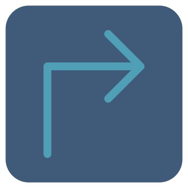 Vektör simge düz kare sağa dönün