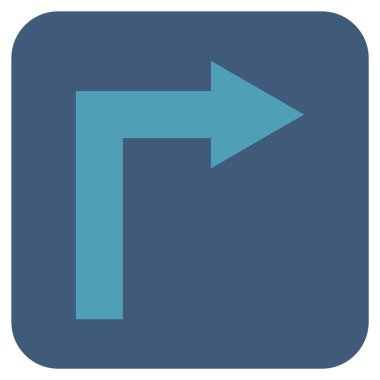 Vektör simge düz kare sağa dönün