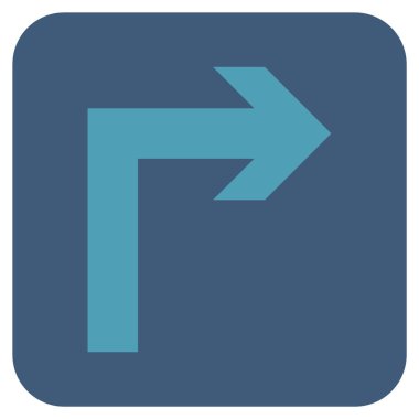 Vektör simge düz kare sağa dönün