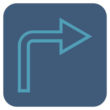 Vektör simge düz kare sağa dönün