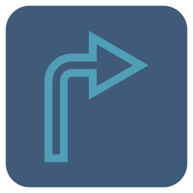 Vektör simge düz kare sağa dönün