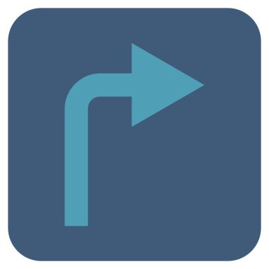 Vektör simge düz kare sağa dönün