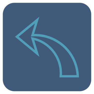 Düz kare vektör simgesi geri al