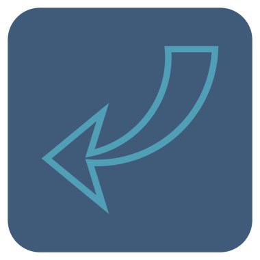 Düz kare vektör simgesi geri al